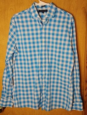 Tommy Hilfiger Light Blue & White Checked Button-Down Shirt